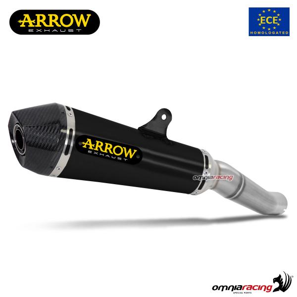 Arrow exhaust X-Kone slip-on black steel alloy approved for Suzuki GSXS1000 2021>