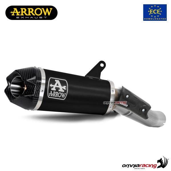 Terminale di scarico Arrow Indy Race omologato in alluminio nero per Ducati Monster 937 2021>