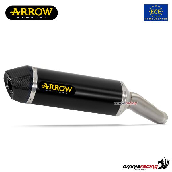 Terminale di scarico Arrow Race Tech omologato in alluminio nero per CFmoto 800MT Sport/Touring 2022