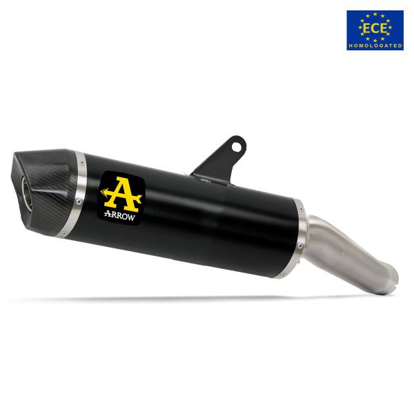 Terminale scarico Arrow Race Tech omologato alluminio nero Honda Xadv 750 2025