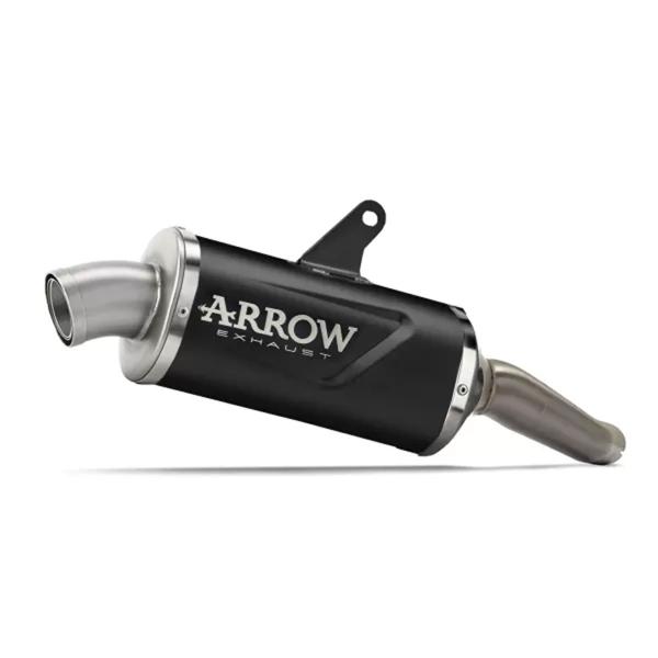 Scarico Arrow Indy Race EVO alluminio nero/fondello inox omologato CFmoto 450MT 2025