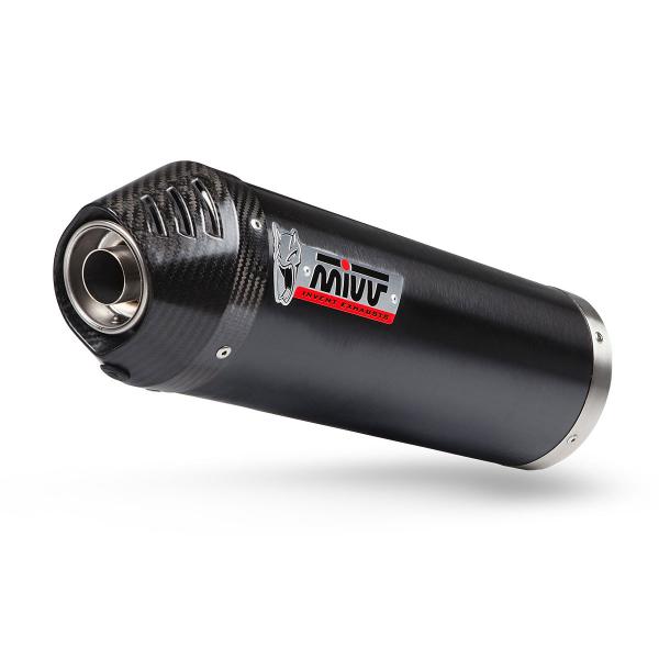 MIVV Oval Black steel with carbon end cap exhaust approved Qj Motor SRT700 2024