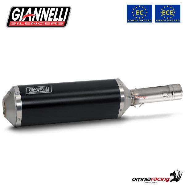 Giannelli Exhaust for Kymco AK550 2017>2020 silencer Ipersport in black aluminum street legal