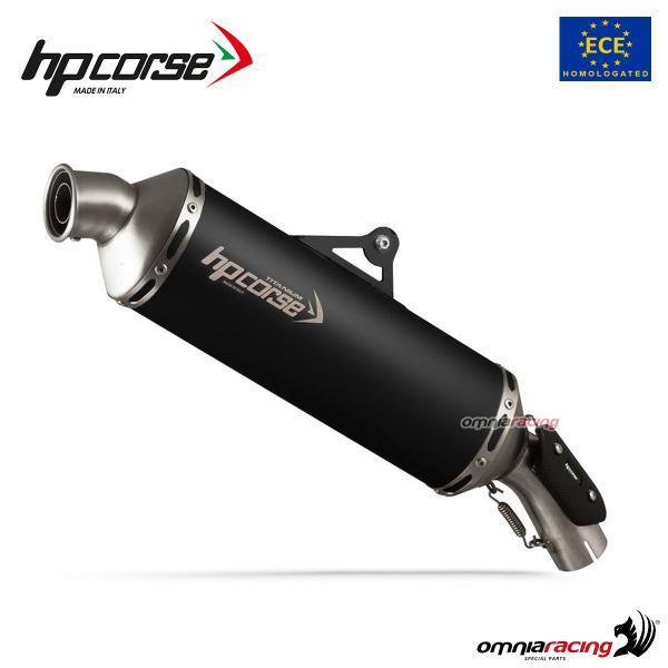 Terminale di scarico HpCorse SP-1 in titanio nero omologato per Aprilia Tuareg 660 2021>