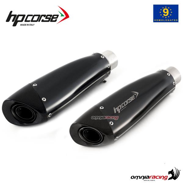 Terminale di scarico HpCorse Evoxtreme in acciaio nero omologato per Triumph Speed Triple 2011>2015