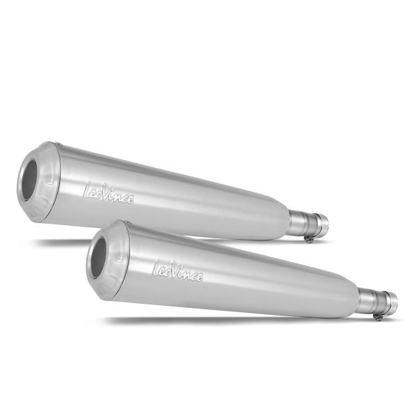 Coppia terminali scarico Leovince ClassicRacer racing acciaio RoyalEnfield Continental GT650 19-24