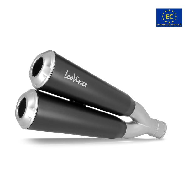 Terminale scarico Leovince GP Duals omologato acciaio Suzuki SV650X 2018-2024