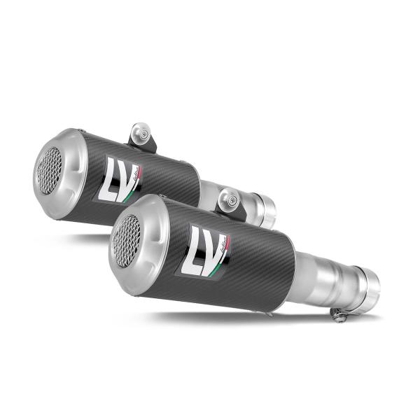Coppia terminali scarico Leovince LV10 racing carbonio Kawasaki Z1000 2010-2016