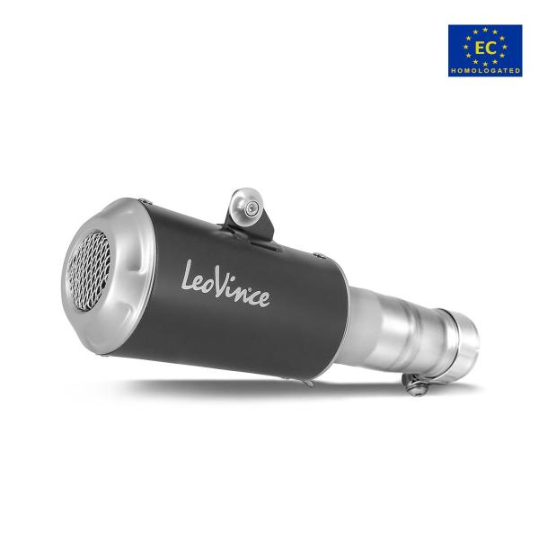 Terminale scarico Leovince LV10 omologato acciaio nero Benelli Leoncino 500 2017-2024