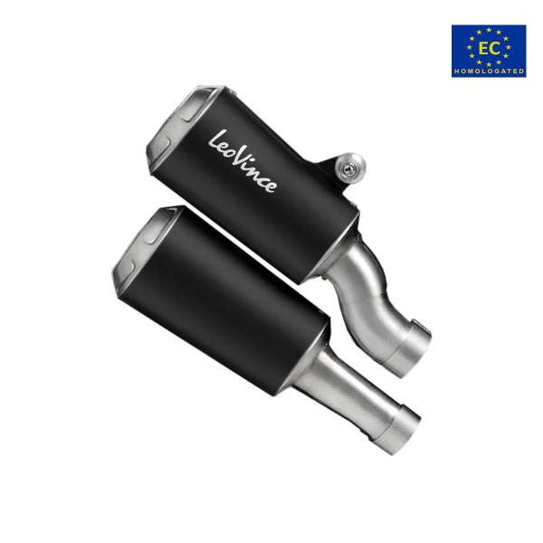 Coppia terminali scarico Leovince LV10 omologato acciaio nero Triumph Speed Triple 1200 2021-2024