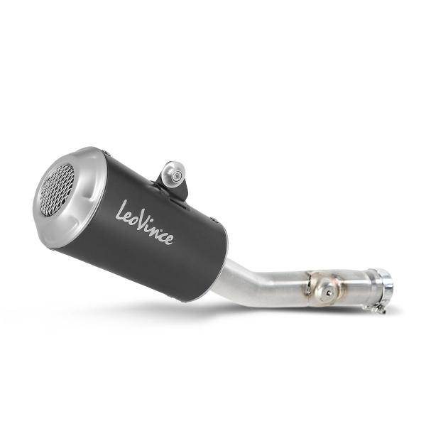 Leovince LV10 exhaust black steel racing slip-on Cfmoto 450SS / 450SR 2023-2024