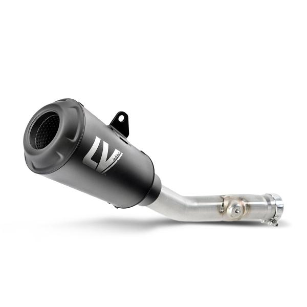 Leovince LV10 exhaust black steel racing slip-on Cfmoto 450SS / 450SR 2023-2024