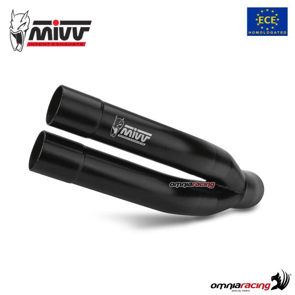 MIVV Double Gun Black steel exhaust approved Benelli Leoncino 500 2017-2024