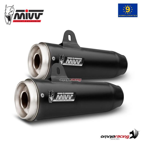 MIVV Ghibli Black steel exhausts approved Moto Guzzi V7 Classic/Special 2008-2016