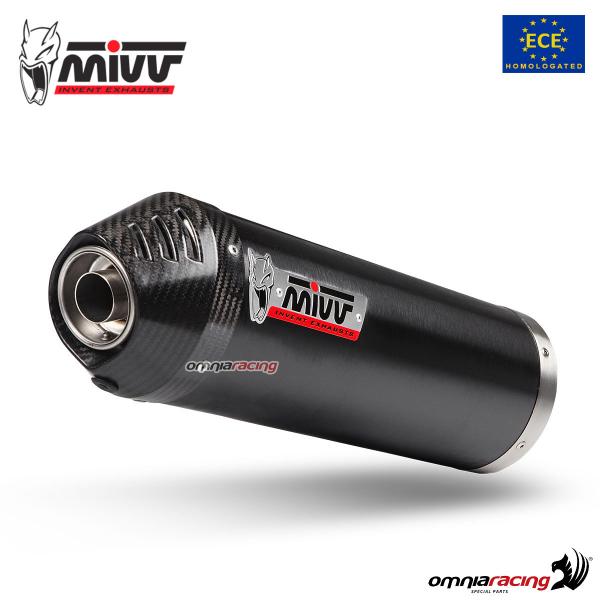 MIVV Oval Black steel with carbon end cap exhaust approved Kymco Xciting 400i 2013-2018