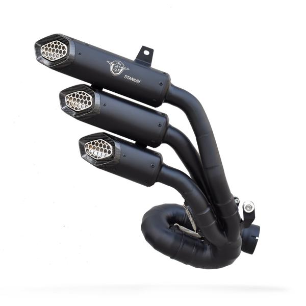 MT-Race Exhaust Mv Agusta F3 800 2018-2025 3Canne Black Steel Approved