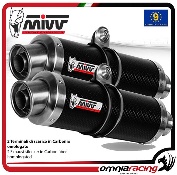 Mivv Gp Carbon - Homologated 2 Slip on Exhaust Normal Position for