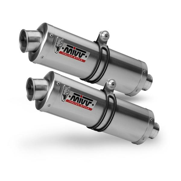 Coppia Scarichi MIVV Oval Acciaio omologato Aprilia Pegaso Strada 650 2005-2011
