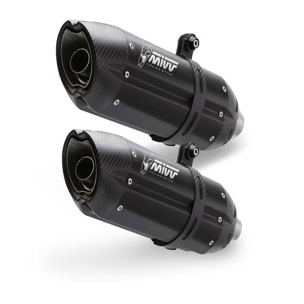 MIVV Suono Black steel exhausts approved Aprilia Dorsoduro 750 2008-2016