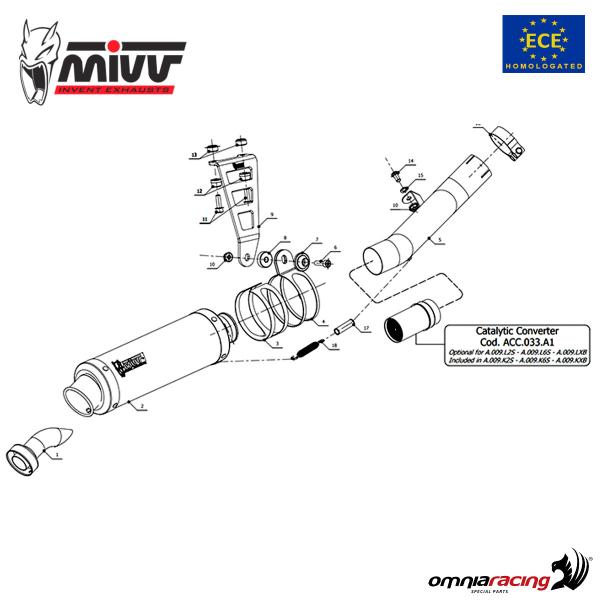 Scarico Mivv SLIP-ON GP CARBON Per SUZUKI SV 650 1999-2002 - Omologato