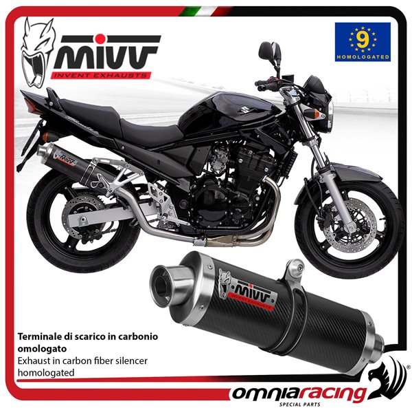 MIVV Oval Carbon high exhaust approved Suzuki GSF650 Bandit 2005-2006
