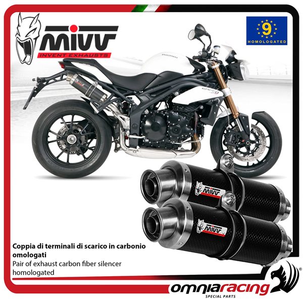 MIVV GP Carbon exhausts approved Triumph Speed Triple 1050 R/S/RS 2011-2015