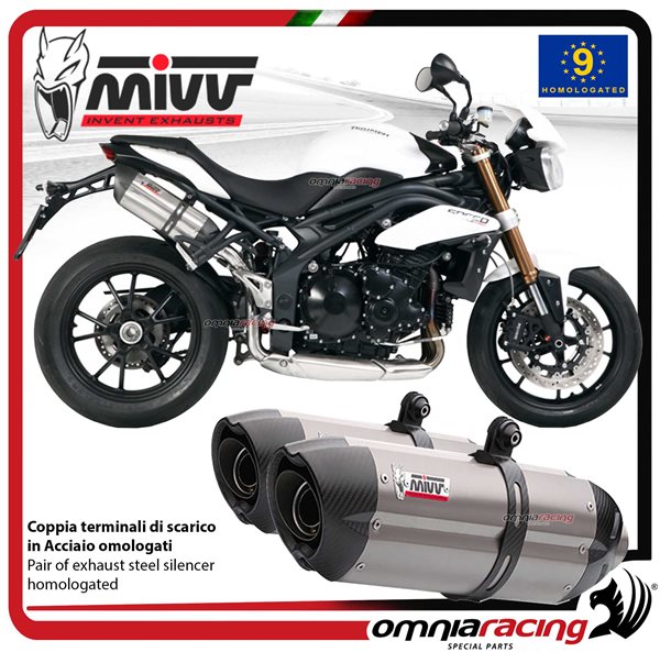Coppia Scarichi MIVV Suono Acciaio omologato Triumph Speed Triple 1050 R/S/RS 2011-2015