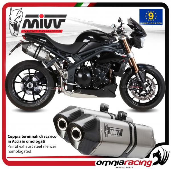 Coppia Scarichi MIVV Speed Edge Acciaio omologato Triumph Speed Triple 1050 R/S/RS 2011-2015