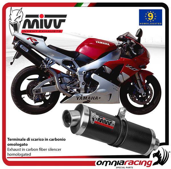 MIVV Oval Carbon exhaust approved Yamaha R1 1998-2001