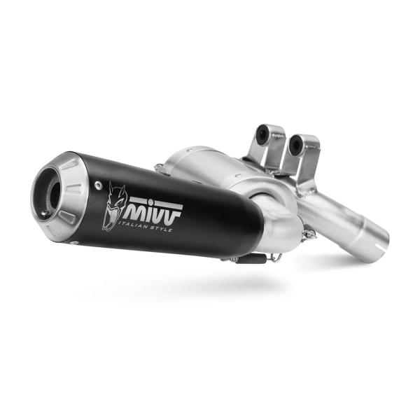 MIVV XM1 Black steel exhaust approved BMW F900XR 2020-2025