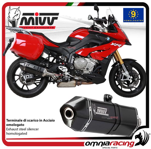 Mivv exhaust slip-on Speed edge approved black steel BMW S1000XR 2015-2019