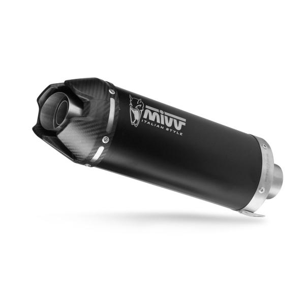 MIVV AK1 Black steel with carbon end cap exhaust approved CF Moto 450SR 2023-2024