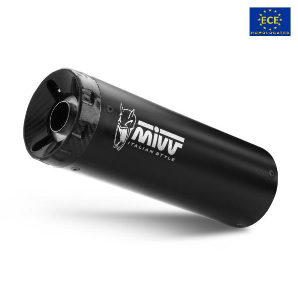 MIVV HR1 Black steel with carbon end cap exhaust approved Kawasaki Z900RS 2018-2024