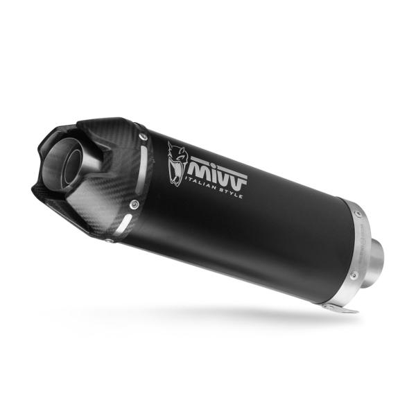 MIVV AK1 Black steel with carbon end cap exhaust approved Kawasaki Z500/SE 2024-2025