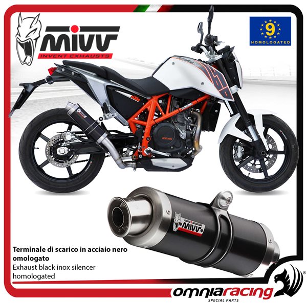 MIVV GP Black steel exhaust approved KTM 690 Duke 2012-2018