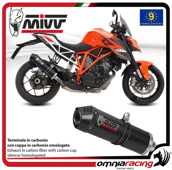 MIVV Oval Carbon with carbon end cap exhaust approved KTM SuperDuke 1290 2014-2019