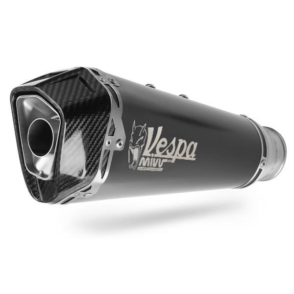 MIVV Delta Race Black steel exhaust approved Vespa GTS300 2021-2024