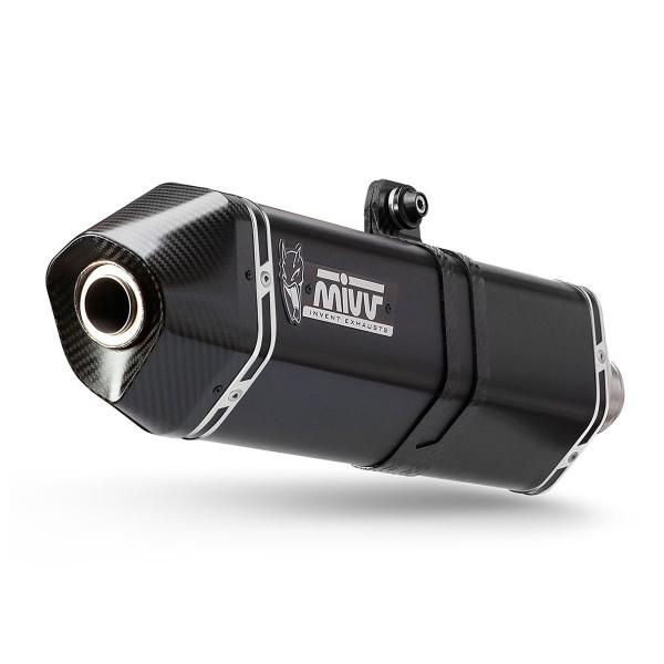MIVV Speed Edge Black steel exhaust approved Qj Motor SRT800S 2024