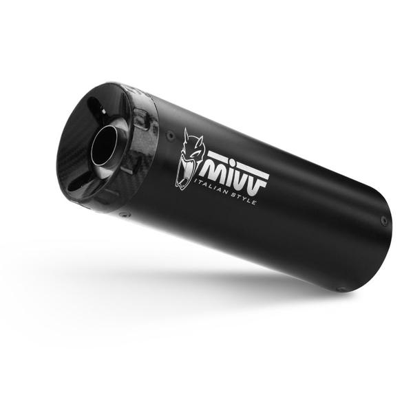 MIVV HR1 Black steel with carbon end cap exhaust approved Royal Enfield HNTR 350 2022-2024