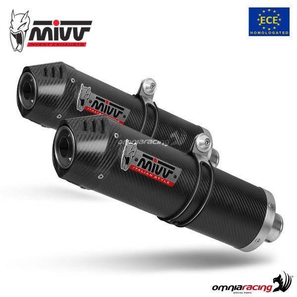 Coppia Scarichi MIVV Oval Carbonio fondello Carbonio omologato Suzuki GSXR1300 Hayabusa 2008-2017