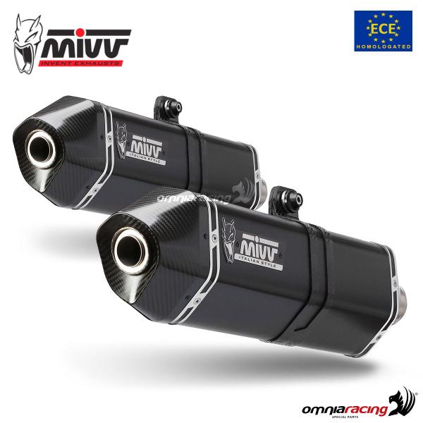 Coppia Scarichi MIVV Speed Edge Acciaio Nero omologato Suzuki GSXR1300 Hayabusa 2008-2017