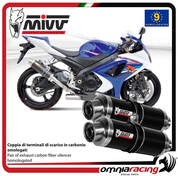 MIVV GP Carbon exhausts approved Suzuki GSXR1000 2007-2008