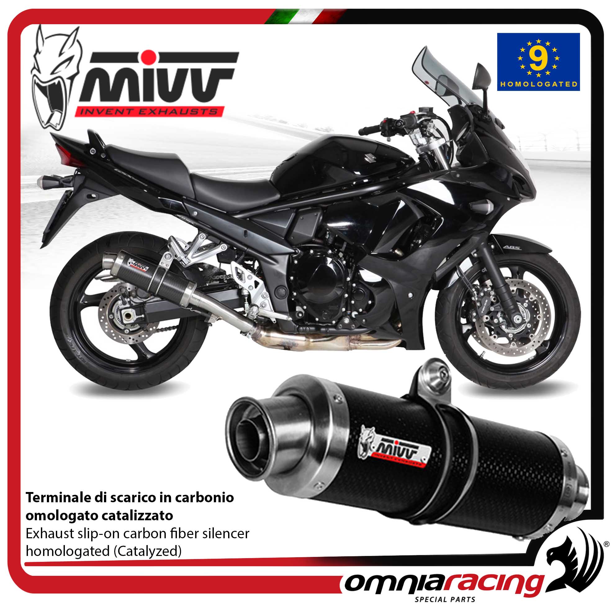 MIVV GP Carbon exhaust approved Suzuki GSX1250FA 2009-2016