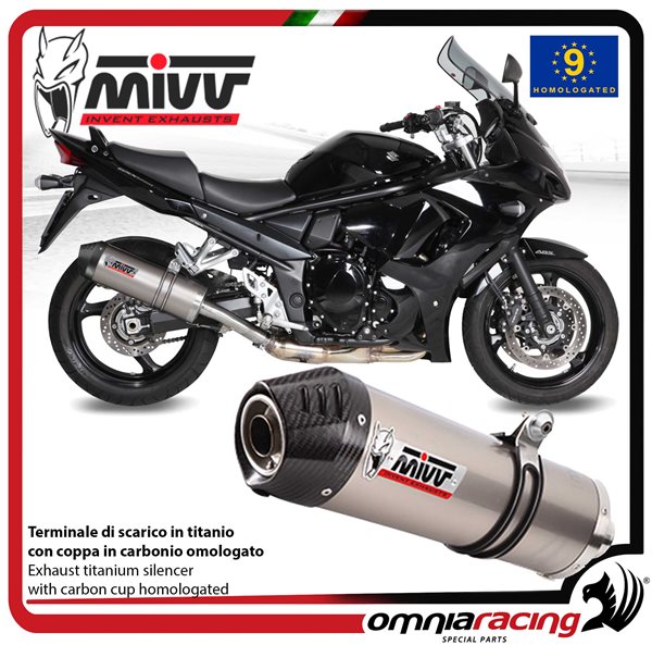 MIVV Oval Titanium with carbon end cap exhaust approved Suzuki GSX1250FA 2009-2016