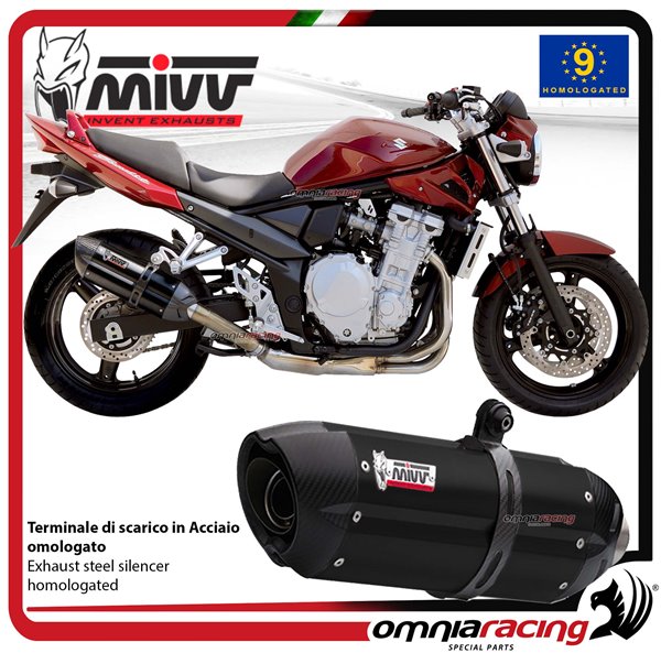 Scarico MIVV Suono Acciaio Nero omologato Suzuki GSX650F 2008-2015