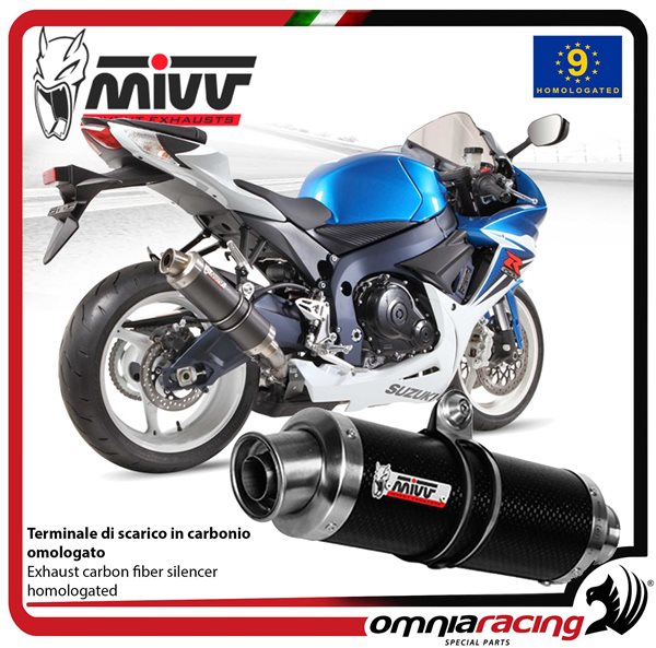 MIVV GP Carbon exhaust approved Suzuki GSXR750 2011-2017