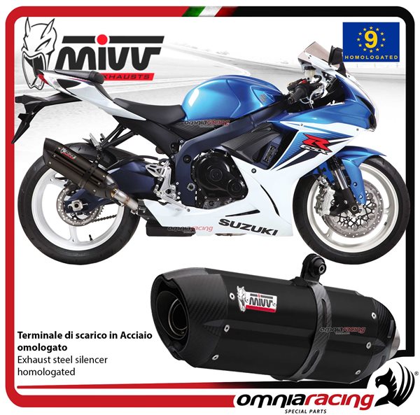 Scarico MIVV Suono Acciaio Nero omologato Suzuki GSXR600 2011-2016