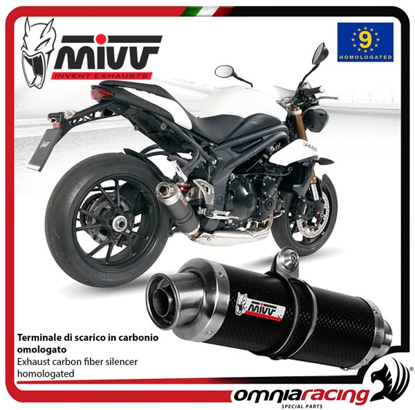 MIVV GP Carbon low exhaust approved Triumph Speed Triple 1050 R/S/RS 2011-2015