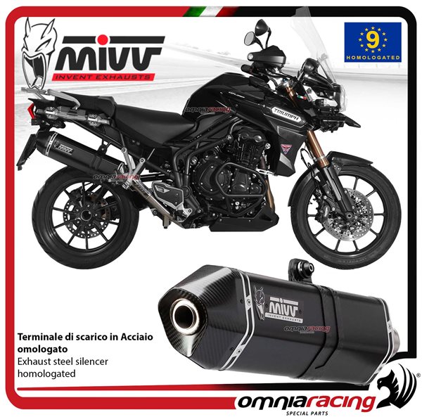 Scarico MIVV Speed Edge Acciaio Nero omologato Triumph Tiger 1200 Explorer 2012-2015