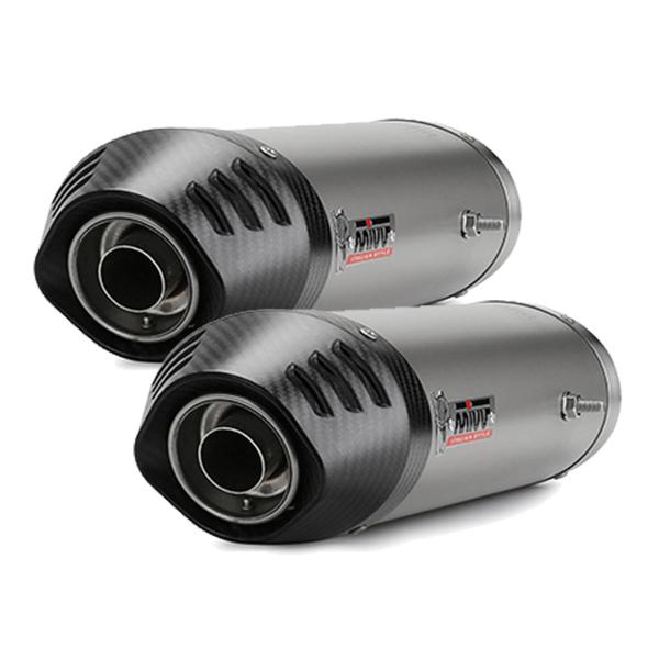 Coppia Scarichi MIVV Oval Titanio fondello Carbonio omologato Ducati 1098 2007-2011